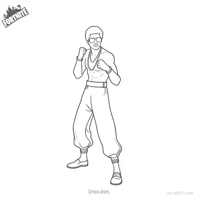 Free printable Bruno Mars 02 Coloring Page - Free PDF Printable Fortnite Coloring Sheets coloring page